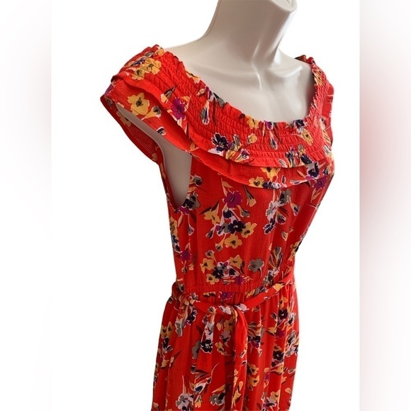 NWT Conversations by Anthropologie Colloquial Off The Shoulder Floral Midi Dress - Picture 5 of 14